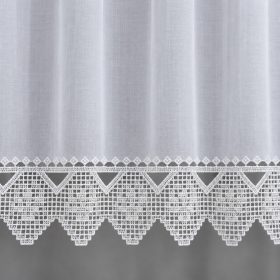   Rozettás légcsipke függönyhöz – Fehér guipure csipke – 8 cm