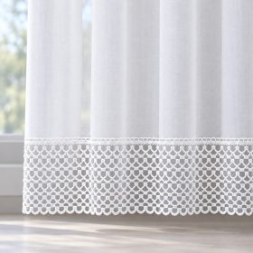   Légcsipke függönyhöz – Fehér guipure csipke – 14 cm 