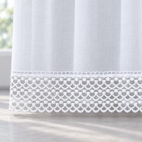 Légcsipke függönyhöz – Fehér guipure csipke – 8 cm