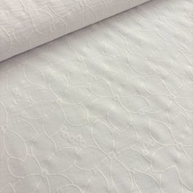 Virágmintás Fehér american crepe