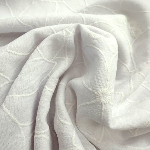 Virágmintás Fehér american crepe