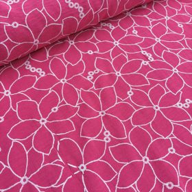 Virágmintás Pink american crepe