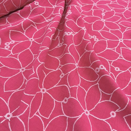 Virágmintás Pink american crepe