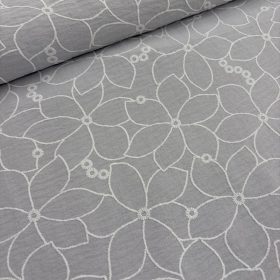 Virágmintás Szürke american crepe