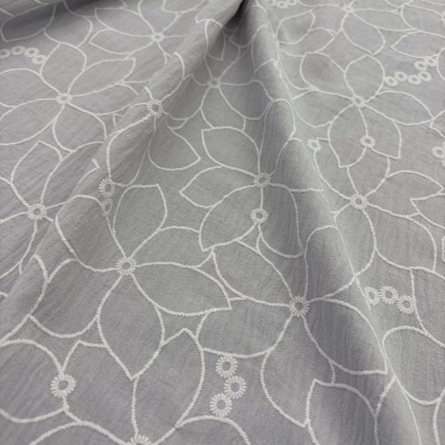 Virágmintás Szürke american crepe