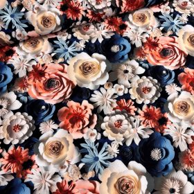 3D hatású virágos Light Barbie anyag (Latina) 