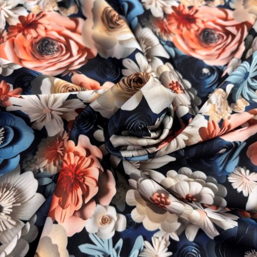 3D hatású virágos Light Barbie anyag (Latina) 