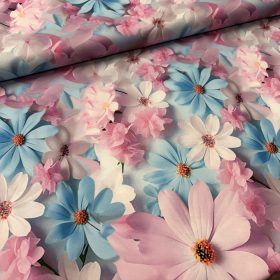 Rózsaszín-kék virágos Latina (Light Barbie)