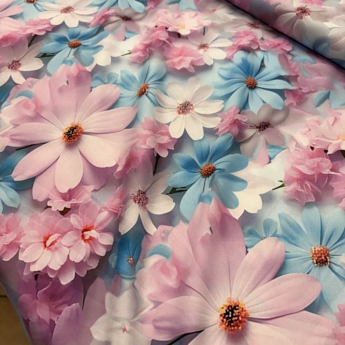 Rózsaszín-kék virágos Latina (Light Barbie)