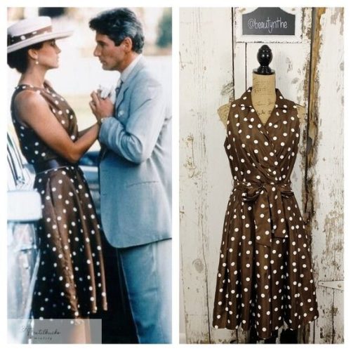 Barna alapon pöttyös nyári ruha anyag