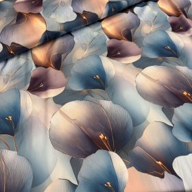 Armani szatén - Kék Kála virágos