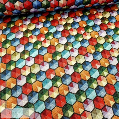 Kaleidoszkóp mintás Jacquard bútorszövet