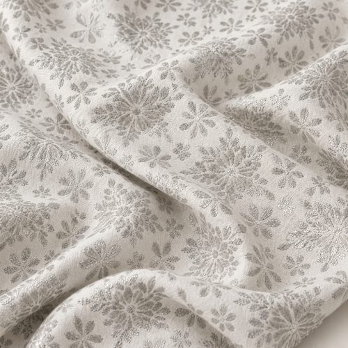Ezüst Lurex hópelyhes-virágos dekortextil 