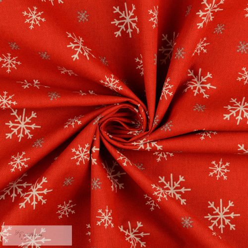 Hópelyhes prémium dekortextil - piros