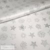 Ezüst csillagos lurexes vízlepergető karácsonyi panama