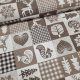 Patchwork mintás karácsony dekorvászon - barna