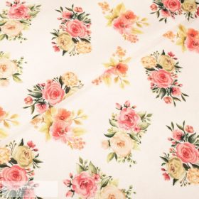 Rózsás PRÉMIUM pamut dekor - DIGITÁLIS