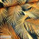 Pálmaleveles dekorvászon - barna