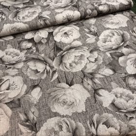 Pünkösdi rózsás dekorvászon - szürke