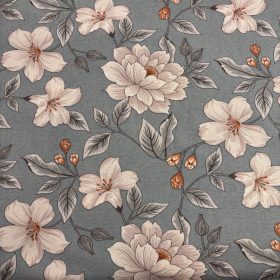 Trombitavirágos lonetta dekorvászon - Kék alapon