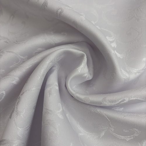 Barokk mintás teflonbevonatú dekortextil (164 cm) - Fehér