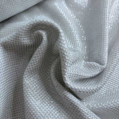 Fehér-Ezüst elasztikus dekor anyag (moonlight)