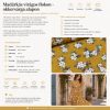 Madárkás virágos flokon anyag - Okkersárga alapon