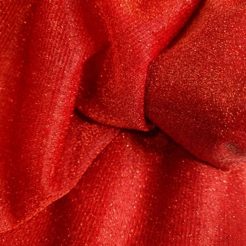 Csillogó fényű lurex jersey - Piros