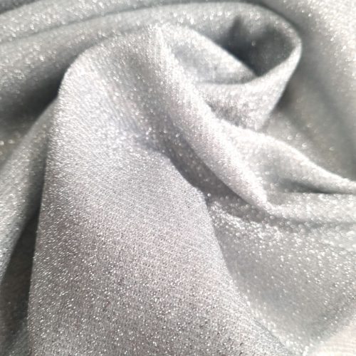 Csillogó fényű lurex jersey - Ezüst