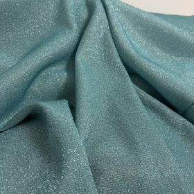 Csillogó fényű metál lurex anyag - Türkiz