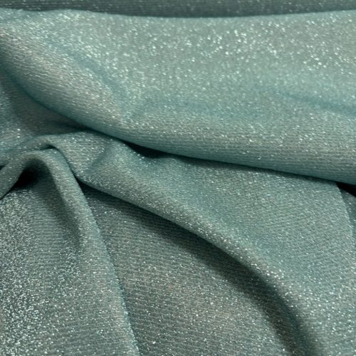 Csillogó fényű metál lurex anyag - Türkiz