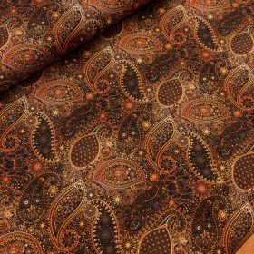 Paisley mintás vízlepergető gyöngyvászon - Bronz