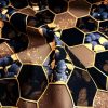 Arany méhsejt mintás vízlepergető gyöngyvászon/oxford
