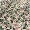 Zöld levél mintás vízlepergető gyöngyvászon/oxford