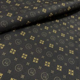   Fekete-arany designer mintás vízlepergető gyöngyvászon/oxford