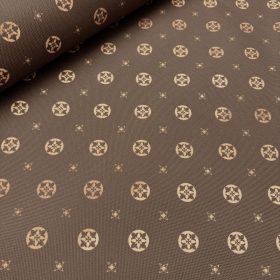   Barna-arany designer mintás vízlepergető gyöngyvászon/oxford