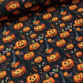 Halloween tökös vízlepergető gyöngyvászon/oxford