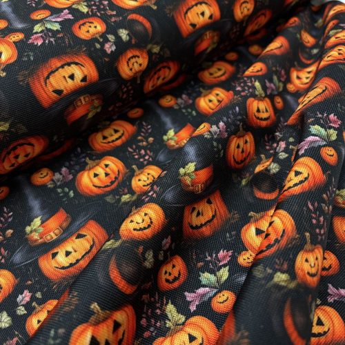 Halloween tökös vízlepergető gyöngyvászon/oxford