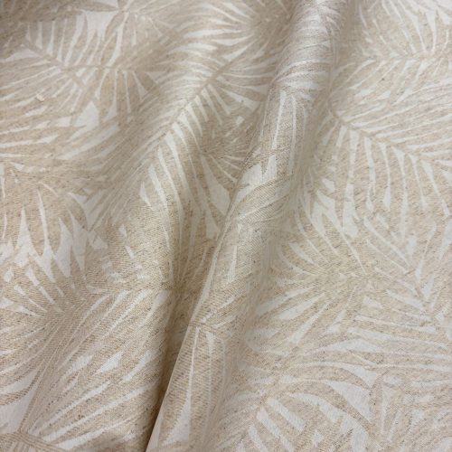 Bézs levélmintás jacquard impregnált vászon