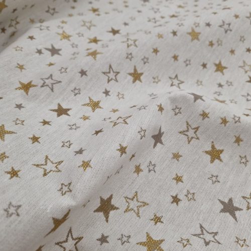 Arany-Ezüst lurex Csillagos karácsonyi PRÉMIUM impregnált vászon 