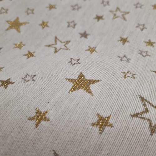Arany-Ezüst lurex Csillagos karácsonyi PRÉMIUM impregnált vászon 