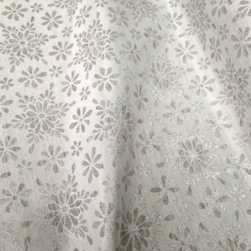 Ezüst Lurex virágos impregnált vászon 