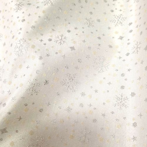 Arany-Ezüst lurex hópelyhes karácsonyi PRÉMIUM impregnált vászon 