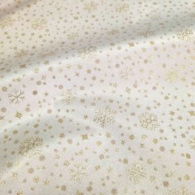   Arany lurex hópelyhes karácsonyi PRÉMIUM impregnált vászon 