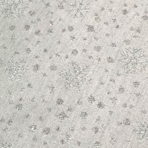 Ezüst lurex hópelyhes karácsonyi PRÉMIUM impregnált vászon 