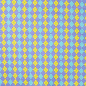 Golfkockás pamutjersey – Lila-sárga
