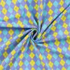 Golfkockás pamutjersey – Lila-sárga