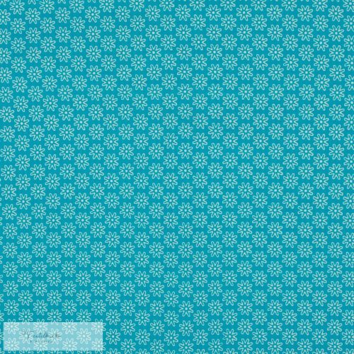 Virágmintás (Daisy) PRÉMIUM pamutvászon - Aqua