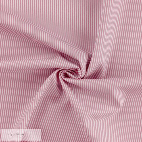 Old Rose csíkos PRÉMIUM pamutvászon - 1 mm