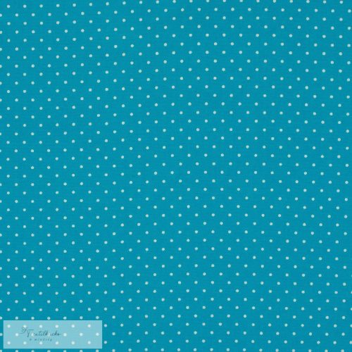 Aqua alapon pöttyös PRÉMIUM pamutvászon - 2 mm